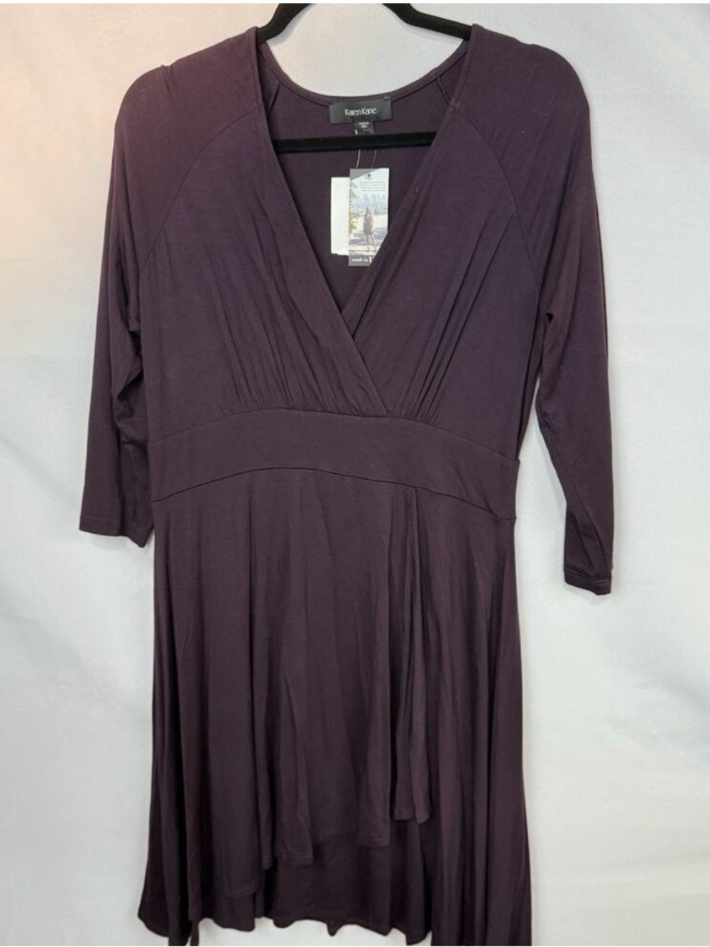 Karen Kane Deep Plum V-Neck Dress